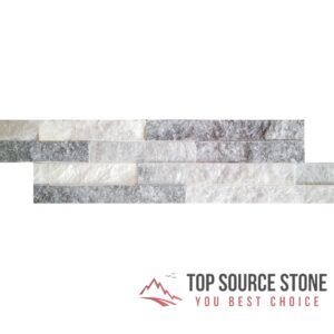 Piastrelle a mosaico split di grigio ghiacciato scintillante