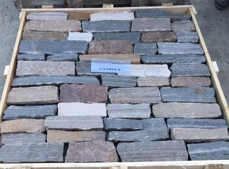 Mix color loose stack stone wall cladding