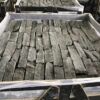 dry stack stone fireplace