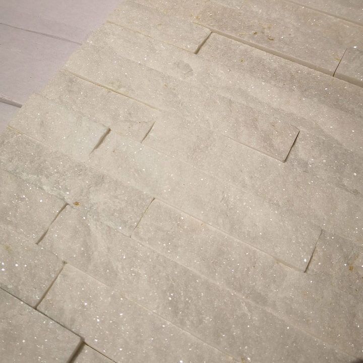 Natural Pure White Quartzite Stacked Stone Natural stacked stone made from pure white quartzite