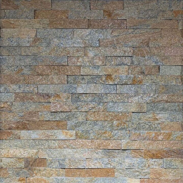 Rusty Quartzite Ledger Panels for Elegant Interiors Beautiful rusty quartzite ledger panels arranged on a wall