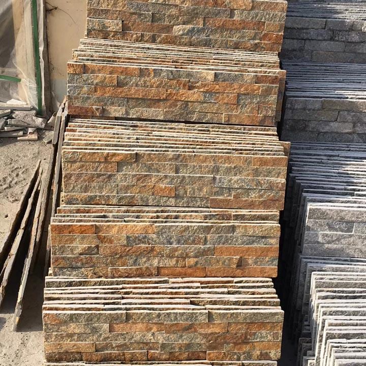 Rusty Quartzite Wall Cladding Panels Rusty quartzite ledgerstone used for wall cladding