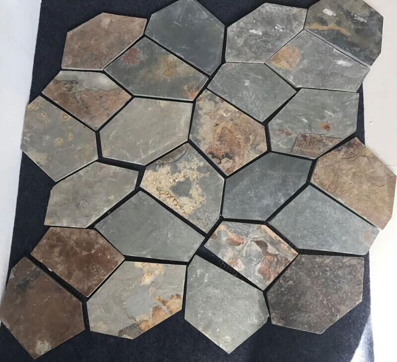 Roestige lei gekke bestrating fagstone Rusty slate crazy paving flagstone, ideal for outdoor landscaping