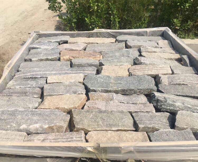 High-Quality Dry Stack Stone for Sale A close-up view of authentic dry stack stone in various natural colors
